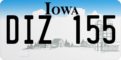 IA license plate DIZ155
