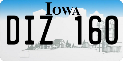 IA license plate DIZ160