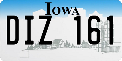 IA license plate DIZ161