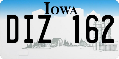 IA license plate DIZ162