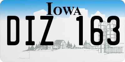 IA license plate DIZ163