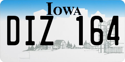 IA license plate DIZ164