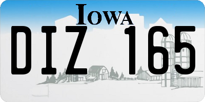 IA license plate DIZ165