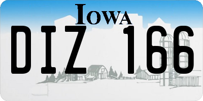 IA license plate DIZ166