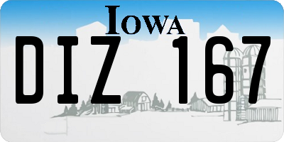 IA license plate DIZ167