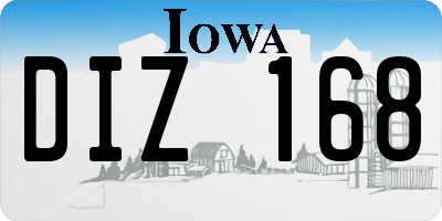 IA license plate DIZ168
