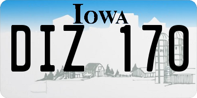 IA license plate DIZ170