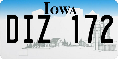 IA license plate DIZ172