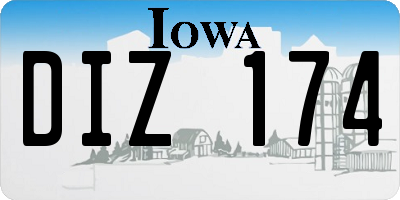 IA license plate DIZ174