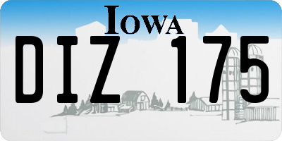 IA license plate DIZ175