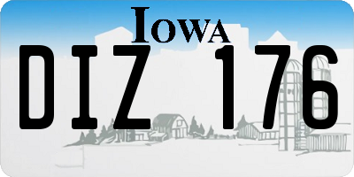 IA license plate DIZ176