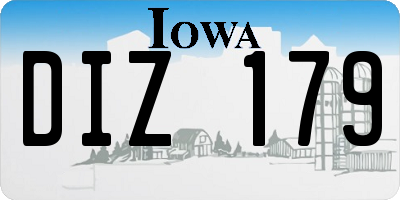 IA license plate DIZ179
