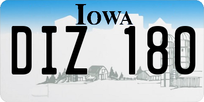 IA license plate DIZ180