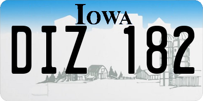IA license plate DIZ182