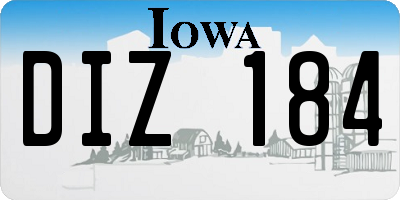 IA license plate DIZ184