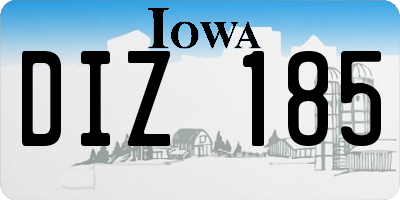 IA license plate DIZ185