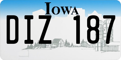IA license plate DIZ187