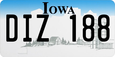 IA license plate DIZ188