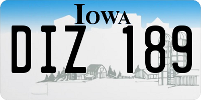 IA license plate DIZ189