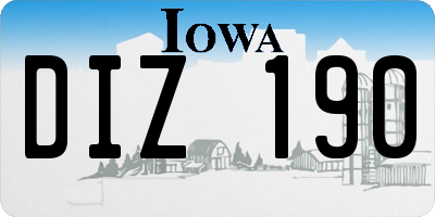IA license plate DIZ190