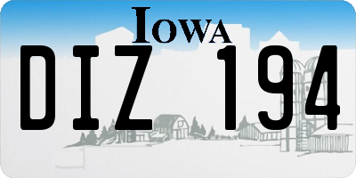 IA license plate DIZ194