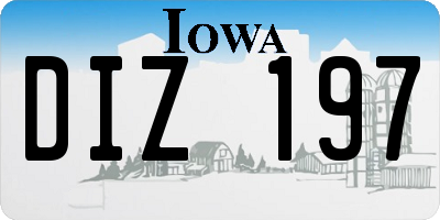 IA license plate DIZ197