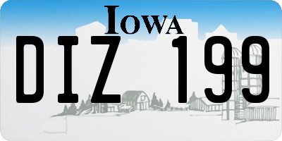 IA license plate DIZ199