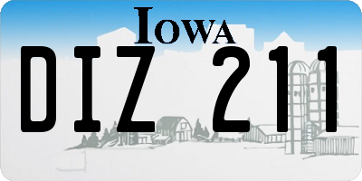 IA license plate DIZ211