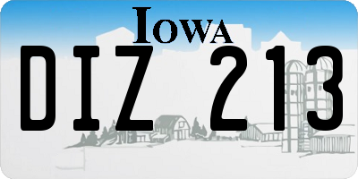 IA license plate DIZ213