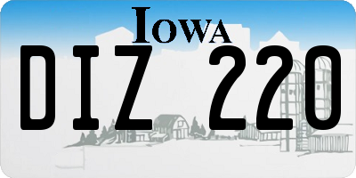 IA license plate DIZ220