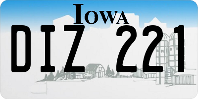 IA license plate DIZ221