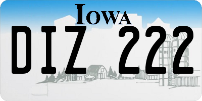 IA license plate DIZ222