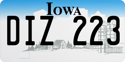 IA license plate DIZ223