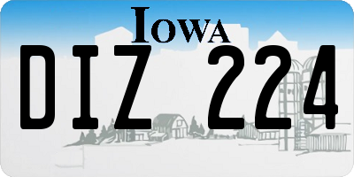 IA license plate DIZ224