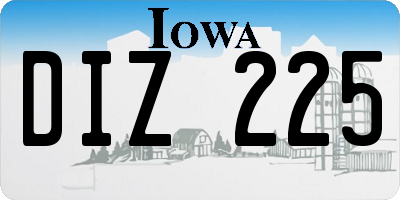 IA license plate DIZ225