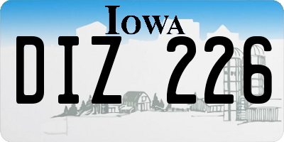 IA license plate DIZ226