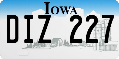 IA license plate DIZ227