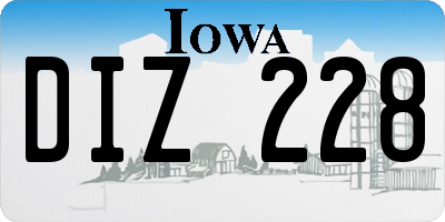 IA license plate DIZ228