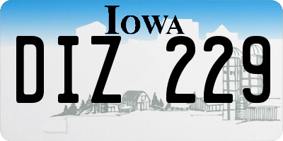 IA license plate DIZ229