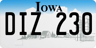 IA license plate DIZ230