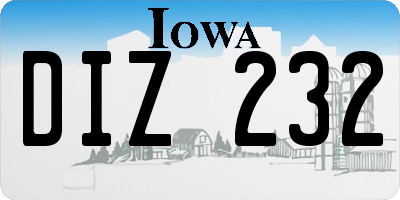 IA license plate DIZ232