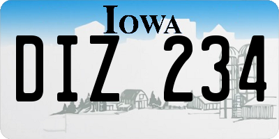 IA license plate DIZ234