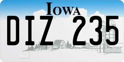 IA license plate DIZ235