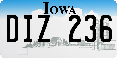 IA license plate DIZ236