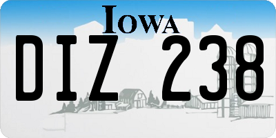IA license plate DIZ238