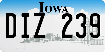 IA license plate DIZ239