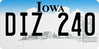 IA license plate DIZ240