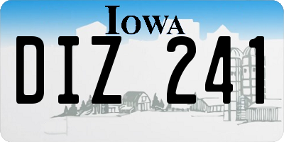IA license plate DIZ241