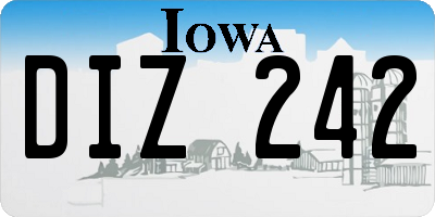 IA license plate DIZ242