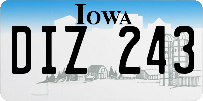 IA license plate DIZ243